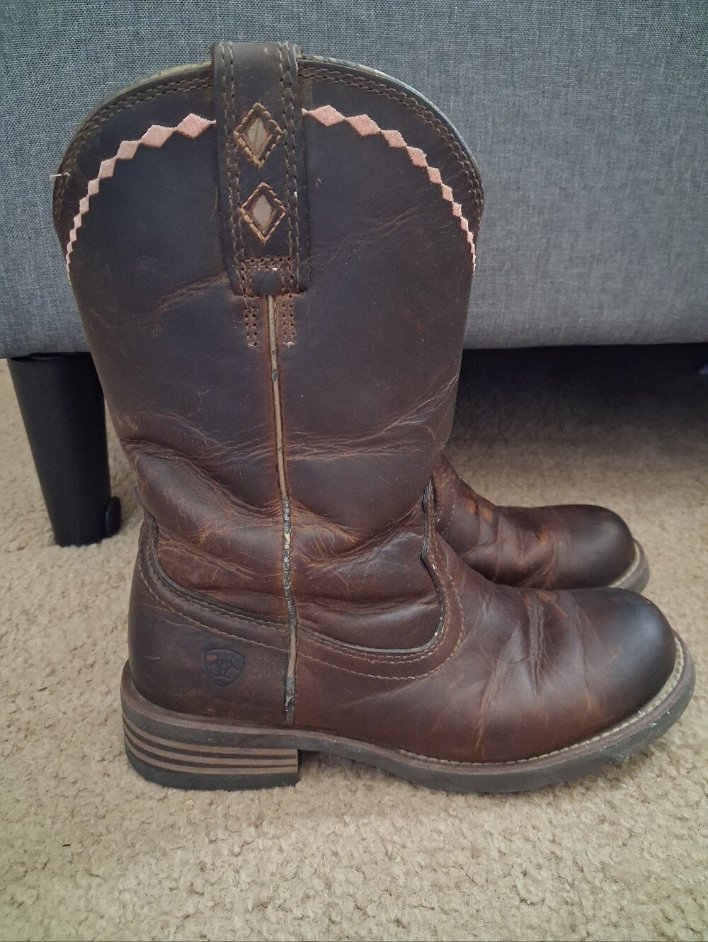 Ariat Roper Cowboy Boots Women's Size 8 Brown Leather Western